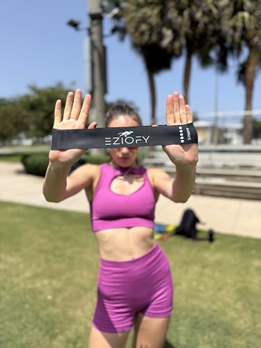 Resistance Bands Set of 5 – Natural Latex Loop Exercise Bands for Legs, Glutes & Full Body – 10–45 lbs – Workout, Pilates, Physical Therapy – Includes Carry Bag