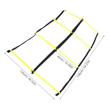 DOITOOL Multifunctional Agility Ladder for Football Soccer Speed Training Foldable Yellow Agility Ladder Tool with Soft Rungs for Footwork Drills