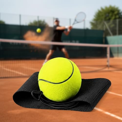 1Pc Yellow Wrist Return Ball with Adjustable Wrist Strap, Rubber Bounce Back Balls with String for Agility Drills and Reflex Exercises