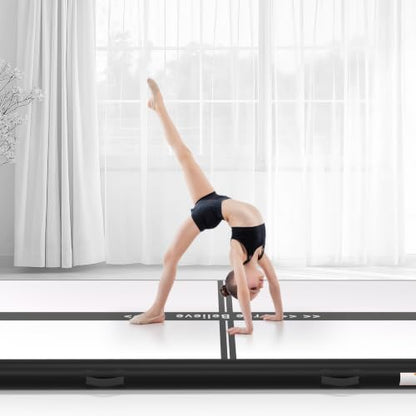 FINCOME Inflatable Gymnastics Mat Tumble Track Air Mats for Home with Pump - color: Black, size: 10ft*3.3ft*4inches(3m*1m*0.1m)