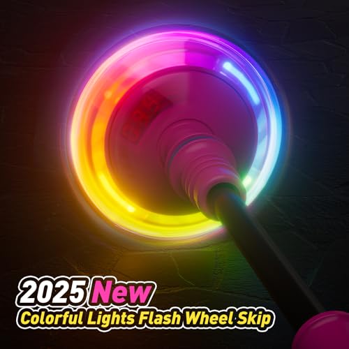 HopeRock Skip Ball Toy for Girls Ages 6-10,Girl Birthday Gifts,3 Fun Modes,Flashing Light-Up Wheel,LED Digital Counter,Replaceable Battery,Girl Birthday Gifts for Age 6-10+ - color: Pink
