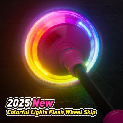 HopeRock Skip Ball Toy for Girls Ages 6-10,Girl Birthday Gifts,3 Fun Modes,Flashing Light-Up Wheel,LED Digital Counter,Replaceable Battery,Girl Birthday Gifts for Age 6-10+ - color: Pink