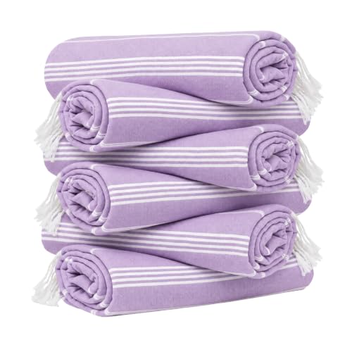 HAVLULAND Turkish Beach Towels, Set of 12, Oversized 72"x40" - Lilac - color: Lilac, size: 12 Pack