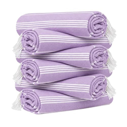 HAVLULAND Turkish Beach Towels, Set of 12, Oversized 72"x40" - Lilac - color: Lilac, size: 12 Pack