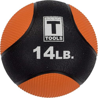 Body-Solid (GMR10B-PACK Medicine Ball Set for Upper and Lower Body Workouts - Superior Grip & Textured Surface Includes 4, 6, 8, 10, 12 Pound Balls with Convenient Rack Stand