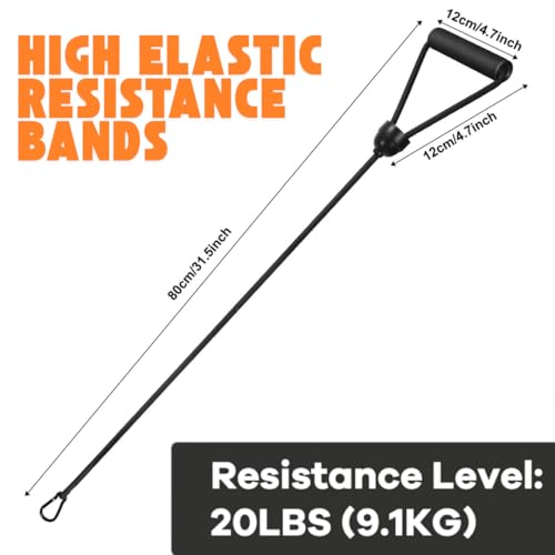 1 Pair Stepper Resistance Bands with Handles & Connecting Strap – Workout & Exercise Bands for Strength Training, Muscle Toning, Home Gym Fitness Equipment
