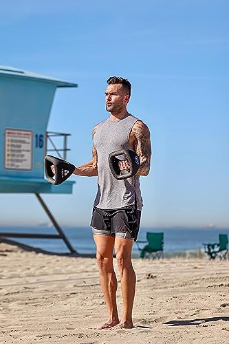 TRX YBell Pro Series 3-in-1 Dumbbell, Kettlebell and Push Up Stand Workout Equipment | Commercial Grade Powder Coated Surface | Perfect for Strength Training & Conditioning Workouts - size: 14 lbs