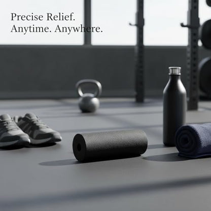 Mini Hollow EPP Foam Roller, 5.9 x 2.0 Inch Portable Exercise Tool for Travel, Gym, and Yoga (Black)