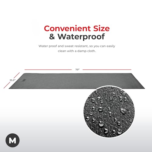 Sunny Health & Fitness Equipment Mats, Home Gym Floor Protection, 4 Sizes - style: Medium 79”