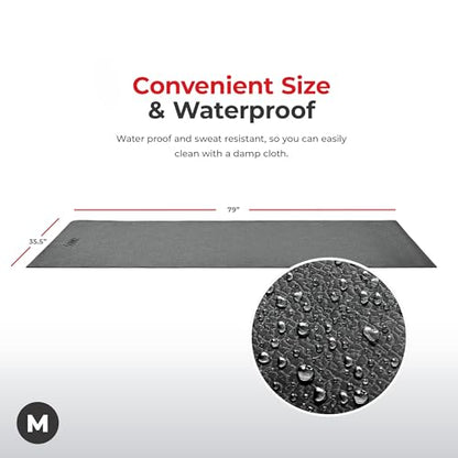 Sunny Health & Fitness Equipment Mats, Home Gym Floor Protection, 4 Sizes - style: Medium 79”