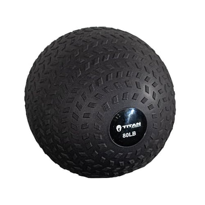 Titan Fitness Rubber Tread Slam Ball, Dead Bounce, Weight Workout - Throw, Catch, Slam, Twist - style: 80 lb