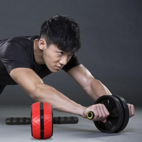 Happyyami Silent Ab Roller Wheel with Large Design and Knee Mat Abdominal Muscle Trainer for Home Gym Fitness Suitable for Men Women Beginners and Experts