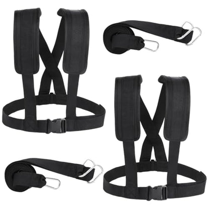 Fitness Workout Assistance Equipment Trainer with Adjustable Padded Shoulder Strap, Sled Harness for Exercise, Physical Football Running Resistance Training Rope Kit, Tire Pulling Harness