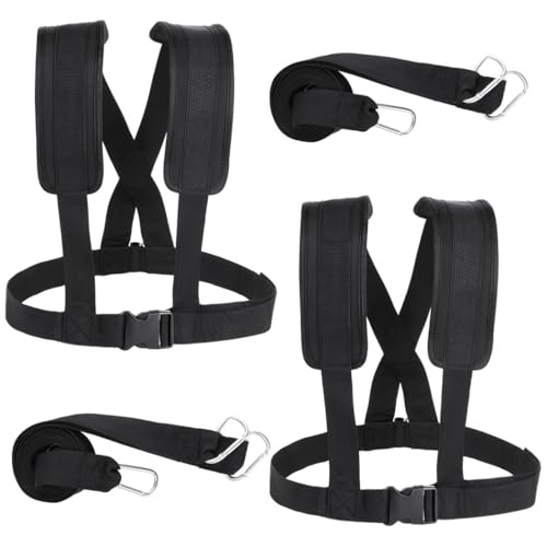 Dual Pulling Harness with Resistance Rope, Adjustable Sled Vest Kit for Football Training, Sprint Drag, and Strength Exercise