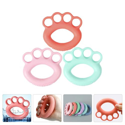 3pcs Hand Training Ring Grip Strengthener Set, Silicone Finger Exerciser Massage Grip Circles with 10lb Pink, 20lb Mint Green, 30lb Orange Resistance for Hand Strength,