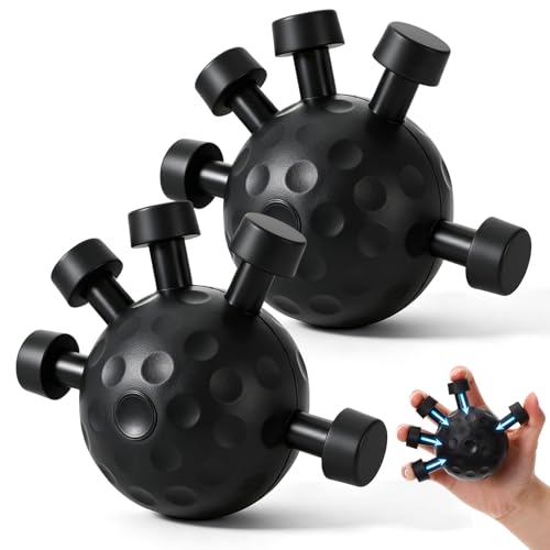 Outus 2 Pack Finger Grip Strengthener Hand Gripper Strengthener Adjustable Finger Strength Trainer Strength Trainer Ball for Gym, Piano and Guitar Training