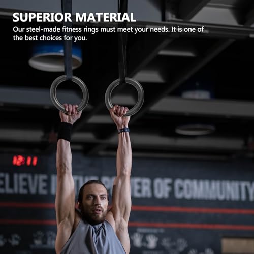 Adjustable Small Gymnastics Rings Set with Nylon Straps, Portable Fitness Workout Rings for Home and Campus Exercise Random Color