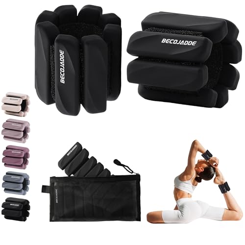 Ankle Weights Set of 2 (1 lb/2 lb Each) for Women Men Adjustable Wrist Bracelet for Home Gym Weighted Bangles Wristbands Leg Arm Weights for Walking Swimming Running Pilates Yoga Gym - color: Black, size: 4 Lb Pair (2 Lb Each)