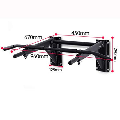 Wall Mounted Pull up Bar Multi-Grip Chin-up Station Home Gym Exercise Workout Equipment Strength Training Fitness Equipment Supports 600lbs - size: Pull up bar with pull rope
