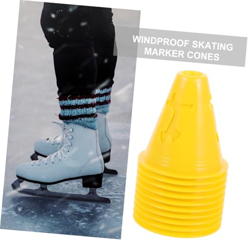 Mikinona 10pcs Plastic Soccer Training Cones 8cm Small Yellow Markers for Football Roller Skating Agility Practice and Obstacle Course