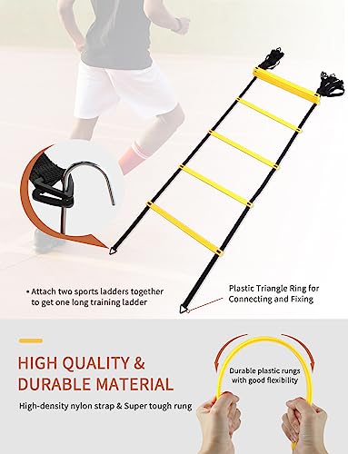 GHB Speed Agility Training Equipment, 6 Agility Poles Plus 6 Rubber Base
