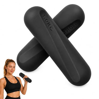 Dumbbell Set, Hand Weights For Women, 2.2lb Dumbbells Set of 2, Exercise & Fitness Dumbbells, Dumbbell Set for Walking, Yoga, Dance, Barre, Pilates, Cardio, Aerobics - color: BLACK