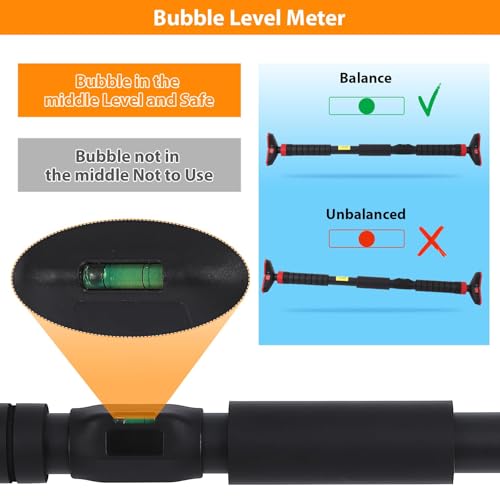 Garvee Pull Up Bar for Doorway,Adjustable Chin Up Bar for with Level Meter - color: Red 4