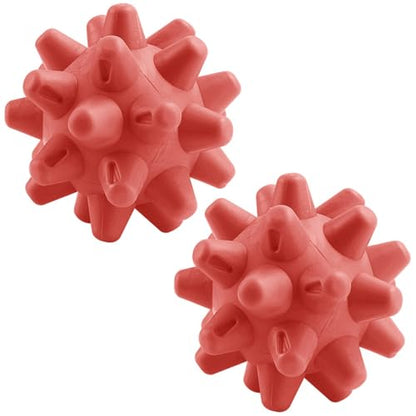 Massage Roll Balls, 2 Pack Spiky Massage Balls Deep Tissue Trigger Point and Myofascial Release for Plantar Fasciitis Relief, Muscle Recovery, 2.8 Inch Diameter (Red) - color: Red