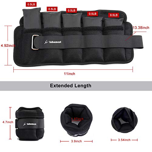 Adjustable Ankle Weights 1-5/10/12 Lbs Leg Weights for Men Women,Wrist Ankle Weights for Physical Therapy,Yoga Pilates,Workout,Walking,Jogging - color: Adjustable 5 Lb Set ( 2.5 Lb Each) - Black