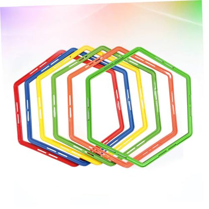 Hemoton Footwork Enhancer 6pcs Soccer Training Rings Agility Drills Equipment for Football Basketball Safe Durable Random Color