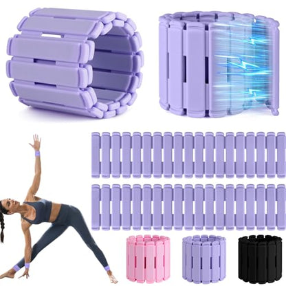 Wrist & Ankle Weights for Women Set of 2 (1LB Each), Adjustable Silicone Strap Design, Wearable Stackable Magnetic Ankle Weighted Bracelets, Perfect for Yoga, Pilates, Walking & Home Weighted Workouts