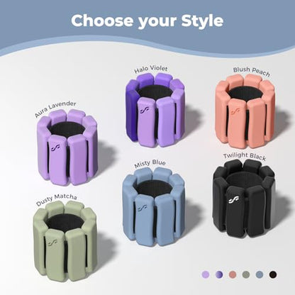 Sportneer Wrist & Ankle Weights for Women & Men Set of 2 (1LB/2LB Each) - Soft Silicone Arm & Leg Weights for Pilates, Yoga, Walking, Barre, Home Workout, Water Aerobics