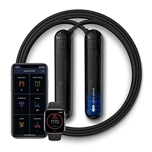 Tangram Smart Rope PURE (App-Connected Smart Jump Rope for Fitness and Workouts, Jump Counter, Adjustable Length, Bluetooth Enabled, Track Calories and Jumps, Dual Ball Bearing Rotation)