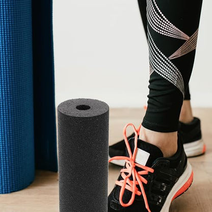 Compact Foam Roller Muscle Massage Column Black, Hollow Lightweight Exercise Foam Roller for Back and Leg Muscle Relaxation, Fitness and Stretching Tool