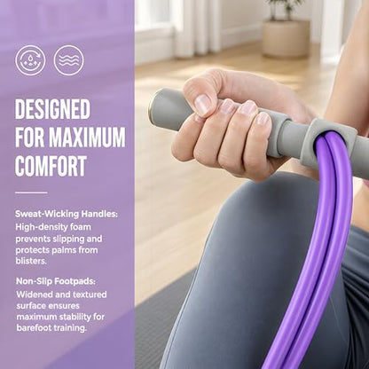 Gropething Resistance Band, 6-Tube, 20 Pounds | Elastic Workout Band, Handles with Foam Grips, Non-Slip, Home Full Body Sculpting & Stretching