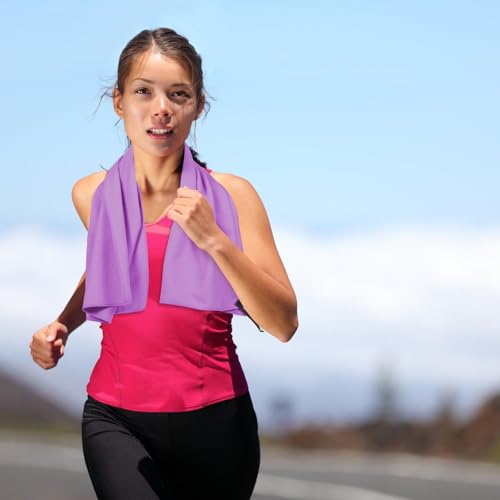 Yardwe Quick-Drying Sports Towel Microfiber Sweat Absorbent 40X80Cm with Purple Mesh Bag Compact Travel Outdoor Yoga Camping Towel