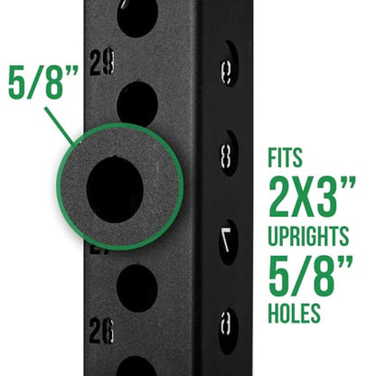 Dip Bar Station For Tricep Dips, Bodyweight Training, Calisthenics, Attaches to 2"x3" Rigs, Cages, Squat Racks with 5/8" Hardware, Angular Bar Layout