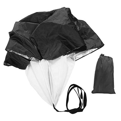 Speed Training Drag Parachute Running Strength Exercise Umbrella with Adjustable Belt fit for Athletes Gym Workout Gear fit for Sprinting - color: Black