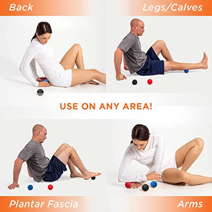 ProStretch Trio, 3 Density Massage Balls for Myofascial Release, Trigger Points, Plantar Fasciitis, and Muscle Knots, Set of 3