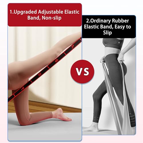 2PCS Elastic Yoga Stretching Strap with 12 Loops Stretch Resistance Exercise Bands for Yoga,Pilates,Dance,Rhythmic Gymnastics,Physical Therapy,Ballet Couple Style