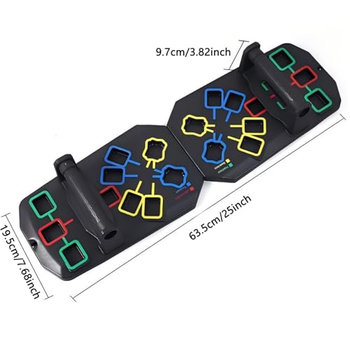 Push Up Board, 7 in 1 Multi-Functional Portable Foldable Push Up Bra,Professional Adjustable Home Workout Equipment Pushup Board for Fitness Accessories Strength Training Exercise Muscle Building (Black)