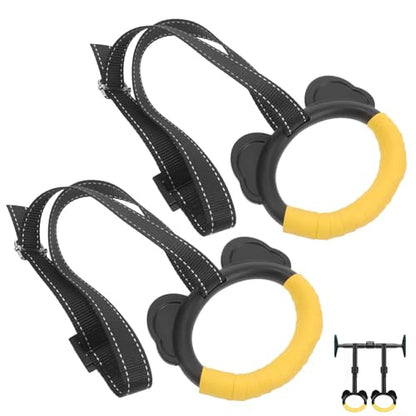 Kids Gymnastic Rings with Adjustable Straps Gym Ring Pull up Olympic Rings for Children Swing Pull Up Bar Doorway Body Strength Training Outdoor Lanyard Jungle Gym Stretching Height Increase
