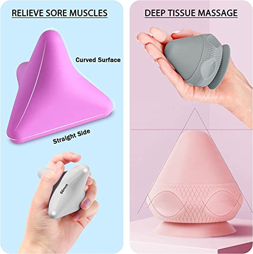 Manual Massage Ball Set, 2 PCS Deep Tissue Trigger Point Massage Myofascial Release Balls, Silicone Physical Therapy Balls, Massage Therapy Tools for Deep Muscles, Sore Muscles, Muscle Knots (Purple) - color: Purple