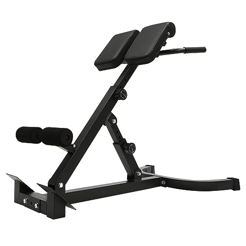 Roman Chair Back Extension Machine, 330lbs Multi-Functional Bench Adjustable Back Exercise Machine Hyperextension Bench Ab Machine Workout Equipment with 8 Adjustable for Home Gym Hotel School