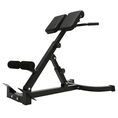 Roman Chair Back Extension Machine, 330lbs Multi-Functional Bench Adjustable Back Exercise Machine Hyperextension Bench Ab Machine Workout Equipment with 8 Adjustable for Home Gym Hotel School