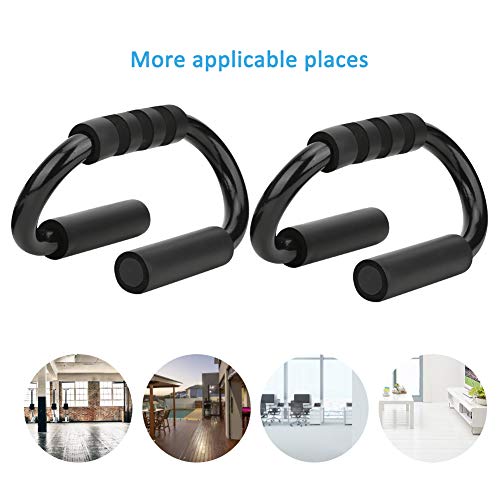 S Shape Push Up Bar Bracket, Foam Exercise Training, 2 Pieces, Black - Adjustable Position, Lightweight and Sturdy, Indoor Fitness for Men and Women