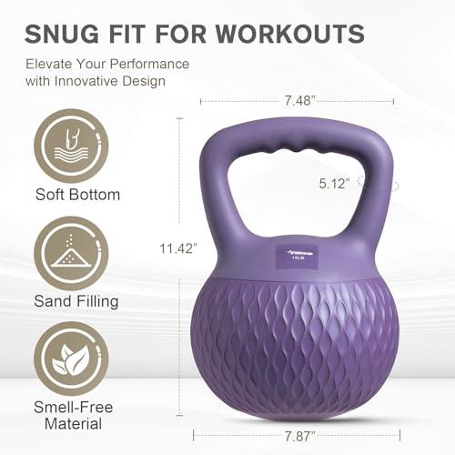 YIGUO Soft Kettlebell, Kettlebells Cushioned Impact-Resistant Base and Anti-Slip Grip, Strength Training Kettle Bell for Women and Men, Home Workout