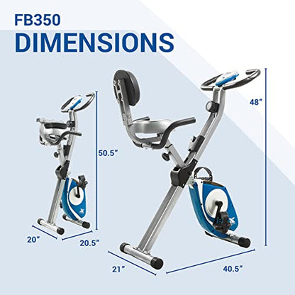 XTERRA Fitness Folding Exercise Bike, 225 LB Weight Capacity - style: FB350