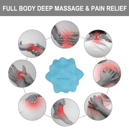 Small Spiky Massage Ball Trigger Point Massage Tool. Solid Bumpy Massager Balls for Deep Tissue Myofascial Release Hand Foot Plantar Fasciitis Pain Relief Knots Acupoint Yoga Fitness. 2.2×2.1in (Blue) - color: Blue