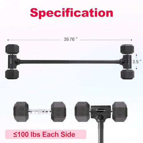 Dumbbell to Barbell Converter – Adjustable Weights & 200LB Capacity for Home Gym Strength Training
